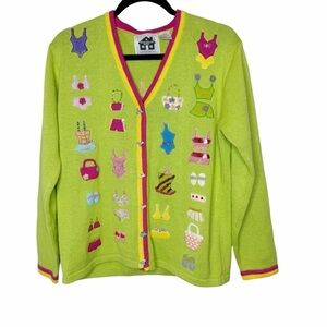 Storybook Knits Beach Fashion Button Cardigan Small